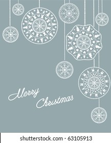 Card  with  stylized  Christmas  snowflake.