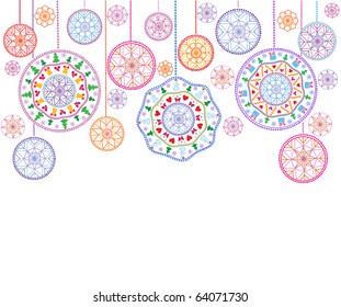 card with stylized  Christmas  snowflake