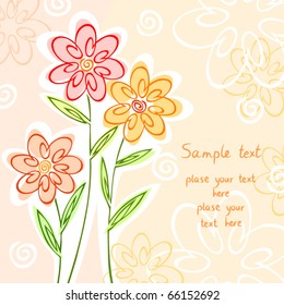 Card with stylized flowers