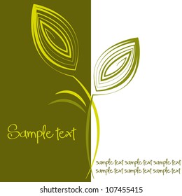 Card with stylized leaves