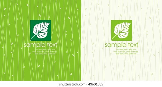 card with stylized leaves
