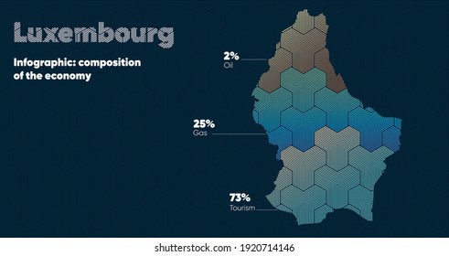 Card with a stylized oriental overlapping pattern and a transform effect. Oriental gold pattern with overlap superimposed on map. luxembourg Political Map. luxembourg country map infographics