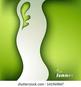 Card with stylized paper wave