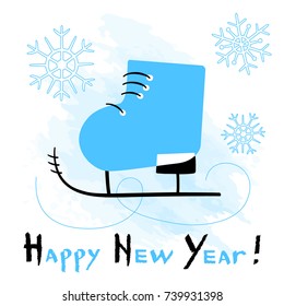 Card with the stylized snowflakes on white background. Vector Illustraion