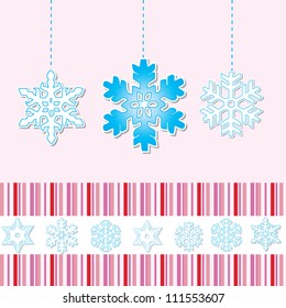 Card with stylized  snowflakes/Vector illustration