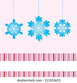 Card with stylized  snowflakes/Vector illustration