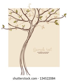 card with stylized tree