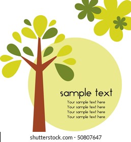 A card with stylized tree and place for your text