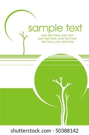 card with stylized tree and text