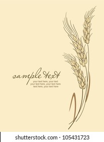 card with stylized wheat ears