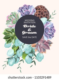 Card with succulents