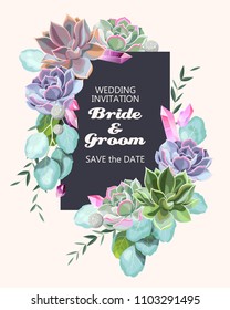 Card with succulents