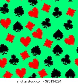 Card suit art vector back pattern seamless green