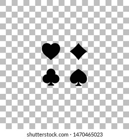 Card suit. Black flat icon on a transparent background. Pictogram for your project