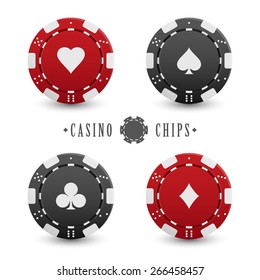 Card suit casino chips