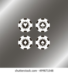 Card suit casino chips.