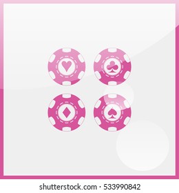 Card suit casino chips.