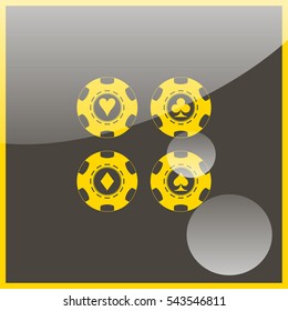 Card suit casino chips.