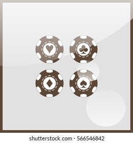 Card suit casino chips.