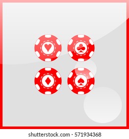 Card suit casino chips.