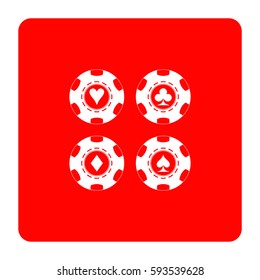 Card suit casino chips.