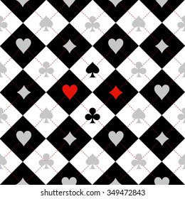 Card Suit Chess Board Black White Background Illustration