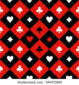 Card Suit Chess Board Red Black White Background Illustration