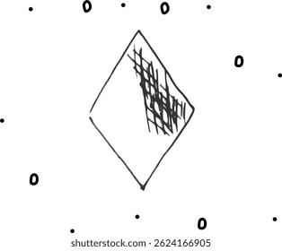 Card suit diamond. Casino, gambling, entertainment. White background, free space, vector illustration 