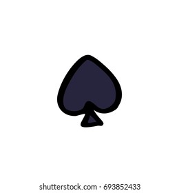 card suit doodle icon