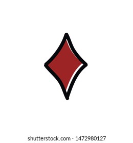 card suit doodle icon, vector illustration