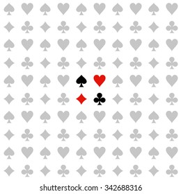 Card Suit Gray Pattern Seamless Background Illustration