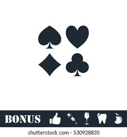 Card suit icon flat. Vector illustration symbol and bonus pictogram