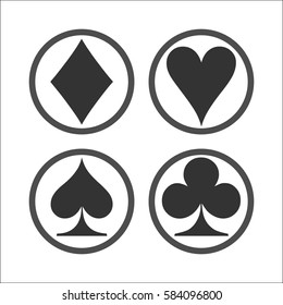 Card suit icon vector, playing cards symbols vector, card suit icon sign, icon - stock vector