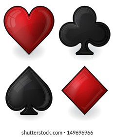 card suit icons in black and red