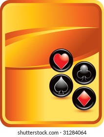 card suit on classic orange background