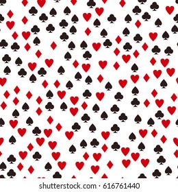 Card suit pattern. Seamless vector game background