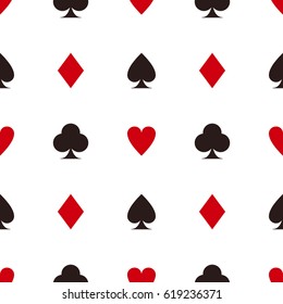 Card suit pattern. Seamless vector game background