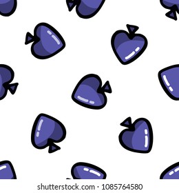 card suit seamless doodle pattern