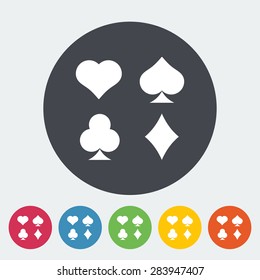 Card suit. Single flat icon on the circle. Vector illustration.