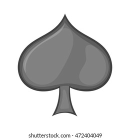 Card suit spades icon in cartoon style isolated on white background. Game symbol
