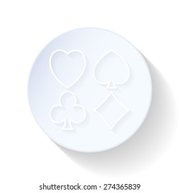 Card suit thin lines icon vector graphic illustration