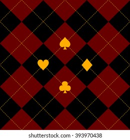 Card Suits Black Royal Red Diamond Background Vector Illustration