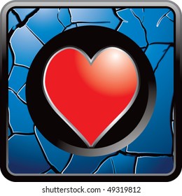 card suits blue cracked web button