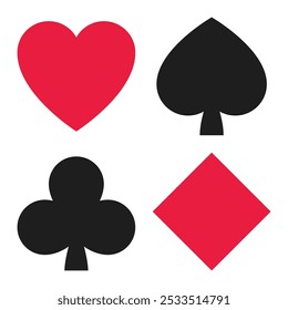 Card suits. Cards for playing poker and casino. Vector