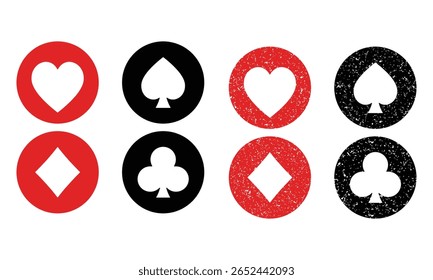 Card suits in a circle set icon Isolated vector template