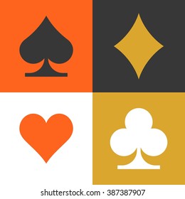 card suits, flat icon