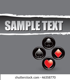 card suits gray ripped template