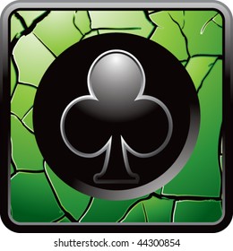 card suits green cracked web icon