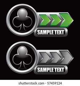 card suits green and gray arrow banners