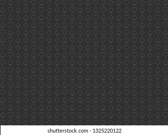 Card suits grey line grey background pattern poker casino vector illustration